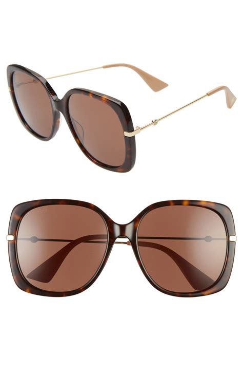 gucci mens square-frame havana|57mm gradient square sunglasses gucci.